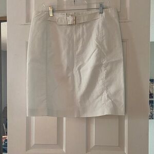 Polo by Ralph Lauren White Pencil Skirt with Gold Accent